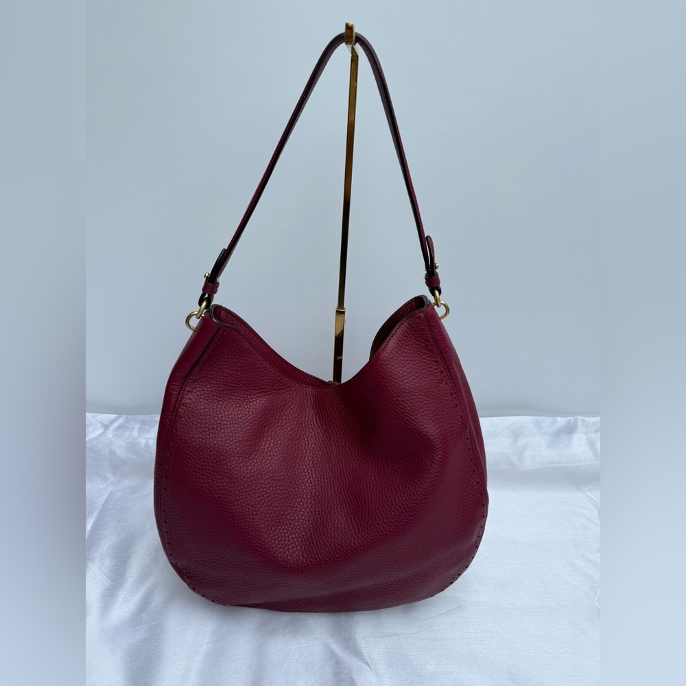 Kate Spade James Street Mason Large Merlot Cow Leather Hobo Bag With Tassel - Picture 9 of 17
